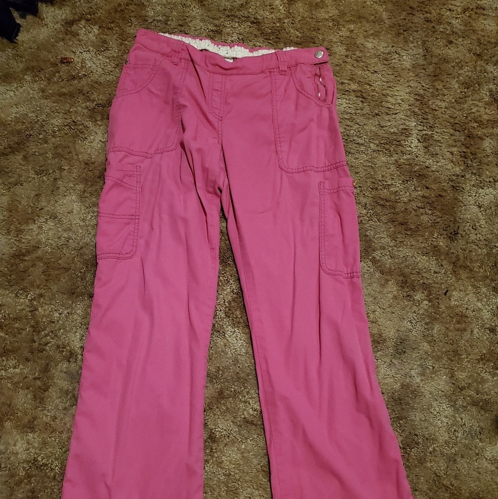 Pink Koi scrub pants